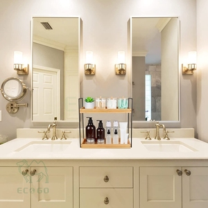 2 Tier <b>Bathroom</b> Organizer Countertop, Bamboo <b>Bathroom</b> Counter <b>Shelf</b>, <b>Bathroom</b> Counter Storage Organizer - Product Image 2