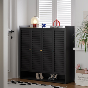 Mueble zapatero de 3 puertas con rejillas y estante abierto Monsoon Cream para recibidor o pasillo - Product Image 3