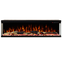 Cheminée électrique rectangulaire de 60 pouces, de qualité luxueuse, électro décorative, effet 3D, grande taille, pour appartement