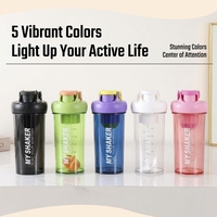 Bouteille de shaker sport 700 ml avec couvercle support téléphone, anti-fuite, sans BPA, en plastique, pour mélange de protéines, idéale pour la salle de sport