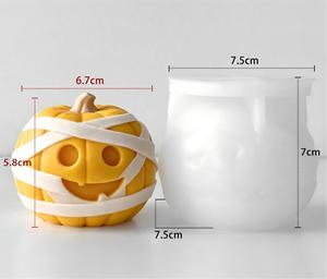 Molde de silicona para velas de calabaza de Halloween, molde para velas aromáticas, molde para adornos de yeso de fantasma, venta al por mayor - Product Image 3