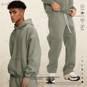 QianXi 2026 Winter Men's Hooded Fleece Sweatshirt &amp; Sweatpants Set 350g Polyester/Cotton Breathable Streetwear Trousers For Men - Product Image 5