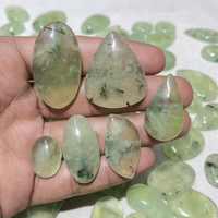 Boucles d'oreilles en prehnite cabochon naturelle, pierre brute, collier en prehnite, bijoux fins de luxe, pierres précieuses au meilleur prix auprès du fournisseur