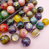 Perles acryliques vintage Rococo de 16 mm avec paillettes, perles lâches pour la fabrication de stylos perlés, accessoires de bijoux, bracelets