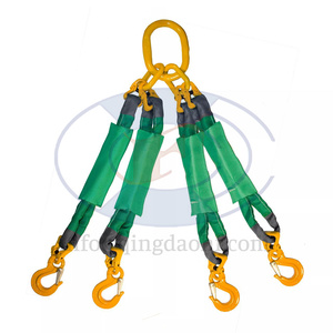Eslinga de elevación de cuatro patas ajustable HF con cadena de aleación Eslinga de correa de poliéster con cadena de elevación <span class=keywords><strong>y</strong></span> grillete - Product Image 6