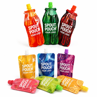Pochette Doypack personnalisée en plastique alimentaire avec bec verseur, réutilisable, pour emballage de boissons, jus, yaourts