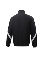 Veste de course rétro pour homme, col montant, fermeture éclair intégrale, avec bandes blanches dynamiques, noir, blanc, bleu roi, polyester léger