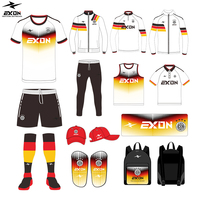 Camiseta de Fútbol con Diseño de Colores Modernos del Equipo EXON, Versión para Fanáticos de Tailandia, Venta al Por Mayor OEM, Conjunto Completo Personalizado de Uniforme de Fútbol