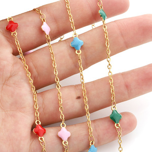 Stainless Steel <b>Flower</b> Chain H1539 Colorful Crystal Rhinestone O-Shaped Link Chain For DIY Jewelry <b>Bracelet</b> Anklet Unisex - Product Image 3