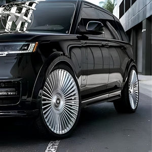 Jantes forgées Viaol 22 23 24 pouces à rayons multiples, finition argent brossé, compatibles avec <span class=keywords><strong>Range</strong></span> <span class=keywords><strong>Rover</strong></span>, Land Vogue, Cadillac Escalade, SUV de luxe - Product Image 1