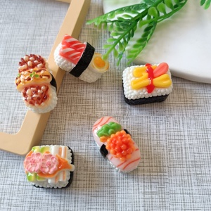 Breloques en résine à dos plat, styles variés, imitation aliments (sushi, miniatures), pour la création de bijoux DIY, la décoration et les breloques pour slime - Product Image 3