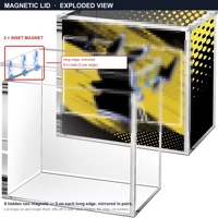 Boîte de présentation en acrylique transparent de 5-8 mm d'épaisseur pour cartes à collectionner, avec impression UV et couvercle magnétique, protection pour cartes à échanger, vente en gros