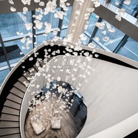 Lustre en cristal en spirale pour hall d'hôtel, lampes en cristal pour salon