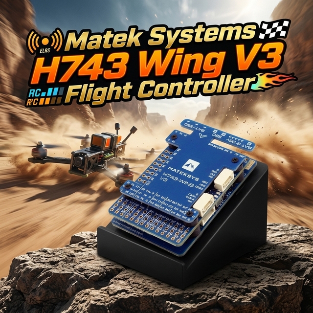 Matek Systems H743 Wing V3 Flight Controller STM32H743VIT6 PDB Dual IMU 3-8S Lipo ArduPilot INAV Fixed Wing RC Drone UAV System