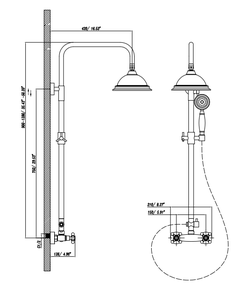 Classique deux poignée mural salle de bain or robinet de douche en laiton avec téléphone douche de tête - Product Image 4