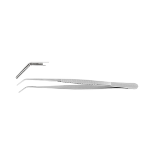 Pinzas DeBakey Atrauma Angled de Acero Inoxidable, Instrumento Quirúrgico Manual, 29.5 cm (11 1/2 pulgadas), Tamaño de Punta 2.0 mm, Cirugía General, CE - Product Image 1