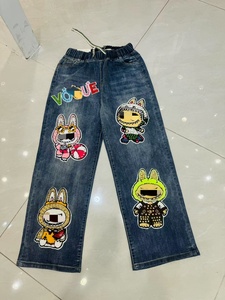 Rhinestones Cartoon Lady Denim Pant 2026 Bling Bling <strong>Women</strong> <strong>Jeans</strong> OC268 - Product Image 3