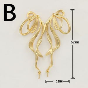 B4596 Boucles <span class=keywords><strong>d</strong></span>'oreilles en forme <span class=keywords><strong>d</strong></span>'arc de style tendance Boucles <span class=keywords><strong>d</strong></span>'oreilles à breloque bowknot Boucles <span class=keywords><strong>d</strong></span>'oreilles en <span class=keywords><strong>or</strong></span> et argent pour filles - Product Image 6