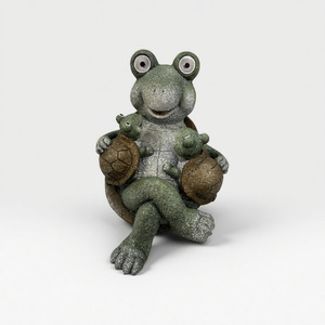 Figurine de tortue mère et bébé à énergie solaire Quanfangyuan, décoration de jardin extérieur, sculpture d'animal de dessin animé, 31x28x34cm - Product Image 5