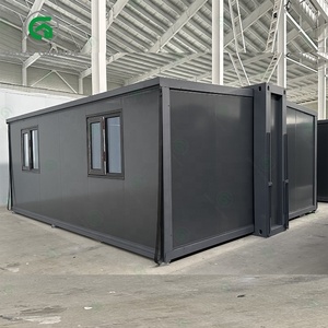 20ft mô-đun prefab mở rộng nhà CONTAINER nhỏ di động văn phòng nhà ngoài trời sống hiện đại nhà ở di động màu đen bóng - Product Image 1