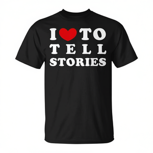 Camiseta I Love To Tell Stories de algodón negro unisex para adultos talla M L XL XXL - Product Image 2