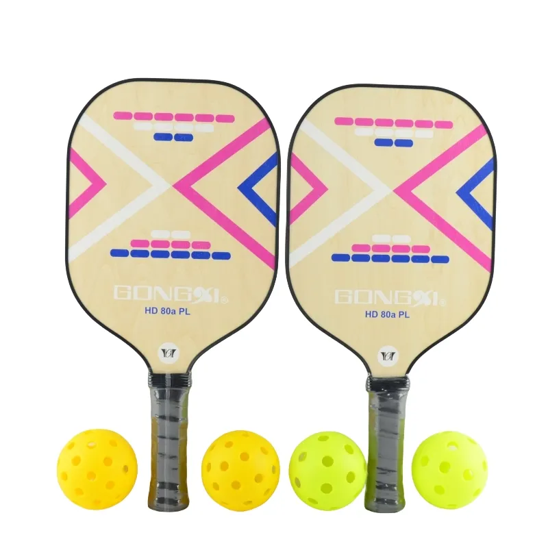 La migliore vendita all'ingrosso di sottaceti con Logo personalizzato in legno Pickleball racchetta da Paddle con bordo