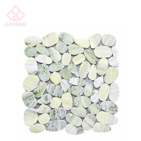 Carrelage mosaïque en galets multicolores 305x305x8mm pour sol et mur de douche, antidérapant