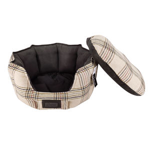 Cama ovalada de tartán suave de alta calidad para perros, tamaño XL, cama lavable antideslizante para mascotas, diseño elegante para gatos, venta al por mayor, Cuccia Per Cani PP - Product Image 4