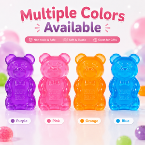 Transparent <b>Gummy</b> <b>Bear</b> Squishy Toy Soft Squeeze Jelly Stress Relief TPR Novelty Toy for Wholesale - Product Image 4
