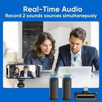 2.4G J11 téléphone clair son stéréo réduction du bruit moniteur Mini cravate sans fil Clip Microphone boîtier d'alimentation élégant Lavalier Design