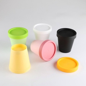 Pot en plastique pour crème cosmétique avec couvercle à vis, idéal pour après-shampoing, crème hydratante, beurre corporel et gommage. - Product Image 6