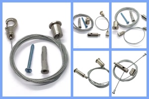 Kit de fil galvanisé de <span class=keywords><strong>suspension</strong></span> d'éclairage de gestion de câble suspendu réglable personnalisé par usine 2.5m pour la <span class=keywords><strong>suspension</strong></span> d'intérieur - Product Image 2