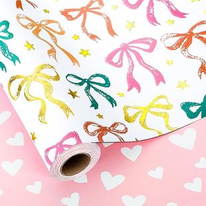Shining colorful <b>bow</b>-shaped heart pattern pink double-sided aluminum-coated paper <b>gift</b> wrapping paper for Valentine's Day - Product Image 6