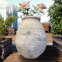 Vase en terre cuite Kit de jardinière extérieure Artisanat peint enduit pour plante verte de jardin