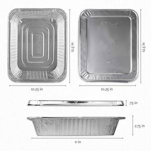 9x13" Aluminum Food Grade Recyclable Tray Half Size Steam Table Deep Pans Plastic Dome Lid Tin <b>Foil</b> <b>Containers</b> Buffet Catering - Product Image 2