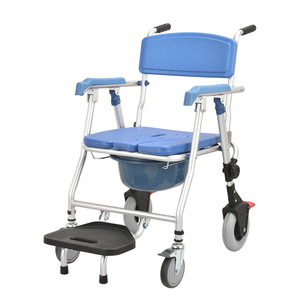 Wei Yikang <b>Folding</b> Wheeled <b>Commode</b> Chair With Toilet For Elderly And Disabled Mobility Assistance Bathroom Use - Product Image 3