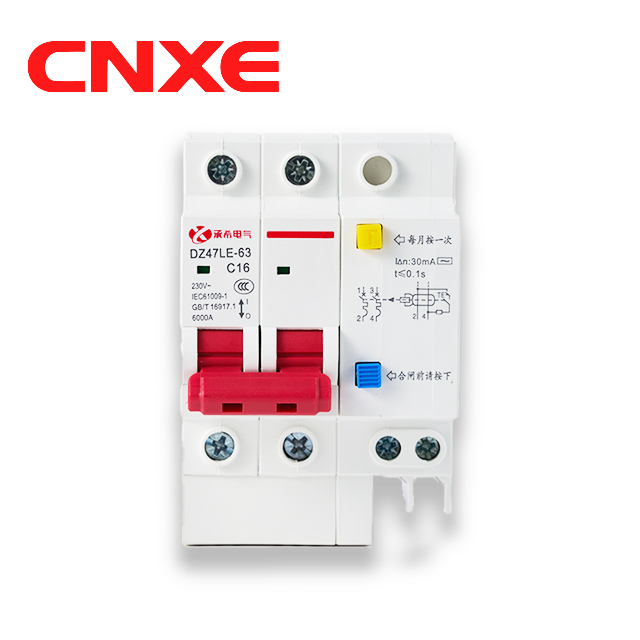 MCB DZ47LE RCBO 3A 6A 10A 16A 20 32aA 63A MCB Miniature Circuit Breaker Household and Factory