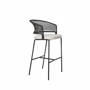 Nordic Rope Rattan aluminum Waterproof Dinning <b>Chair</b> Patio Restaurant Aluminium Stackable Outdoor bar <b>Chair</b> for Garden hotel - Product Image 6
