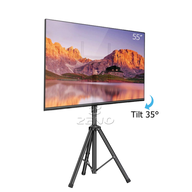 Foldable Tripod TV Floor Stand for Outdoor Indoor Portable Space Saving Design for 14-55" TVs 45KG Load Height Adjustable OEM