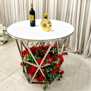 Furun Bán Hàng Trực Tiếp Chất Lượng Cao Thép Không Gỉ Bánh Cưới Bàn Kính Thanh Lịch Bảng Trang Trí <span class=keywords><strong>Centerpieces</strong></span> Cho Đám Cưới - Product Image 5