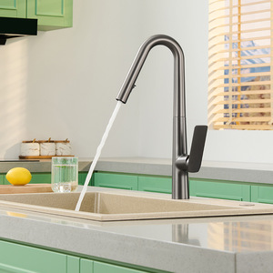 Kitchen Sink Faucet Single Handle Pull Out <b>Spray</b> Modern Deck <b>Mounted</b> 2.0-2.9gal/m Ceramic Valve Core - Product Image 1