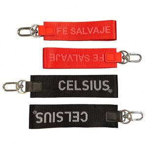 Jacquard Ribbon Key Chain Custom Nylon Mobile Lanyard with Logo Design Promotional Carabiner & Keychains - Product Image 3