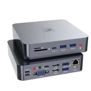 מחשב נייד USB C תחנת עגינה כפולה צג כפולה HDMI מתאם רכזת עבור Mac MacBook Pro