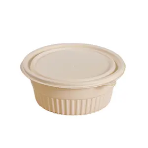 Emballage Boîtes à emporter jetables pour salade fécule de maïs rectangulaire bol alimentaire en papier fournisseur avec couvercle pp