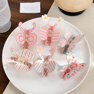 Ventes chaudes : Accessoires pour cheveux en plastique mignons et doux, pinces à cheveux en forme de nœud de couleur bonbon pour les occasions festives - Product Image 1