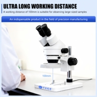 Microscope stéréoscopique zoom EOC 7x-45x, 100 mm WD, IP53, OEM pour soudure de circuits imprimés, semi-conducteurs, bijoux, inspection de modules optiques