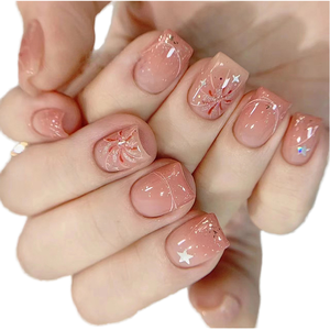 Faux ongles en ABS semi-artisanaux, forme amande, <span class=keywords><strong>blanc</strong></span> <span class=keywords><strong>laiteux</strong></span>, style crocodile français, scintillants, effet flash, pour nail art, vente en gros à bas prix - Product Image 5