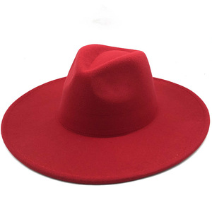 Bán buôn đen trắng hồng phương Tây thời trang 9.5 cm rộng vành lớn Fedora Hat tim chapeaux Femme En Feutre fadora mũ - Product Image 2