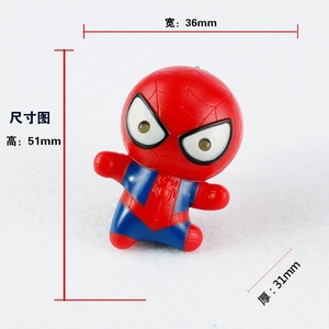 Kids SuperHero Power Avengers Toy 3D Cartoon <strong>Spiderman</strong> Marveled Spider Man Light Woven Square Plastic <strong>Ring</strong> Key Chain - Product Image 4