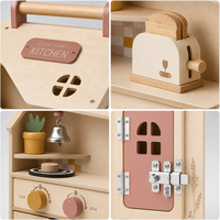 Jeu d'apprentissage des compétences de vie pour tout-petits et enfants de maternelle, maison de cuisine portable en bois personnalisée, jouet éducatif Montessori
